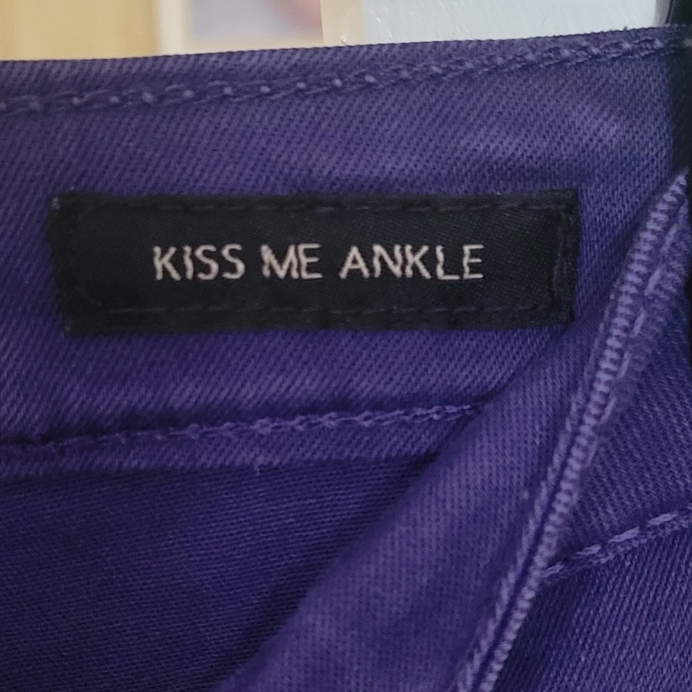 JESSICA SIMPSON Denim Purple Ombre Jeans Kiss Me Ankle Skinny  Size 26 - Picture 7 of 8